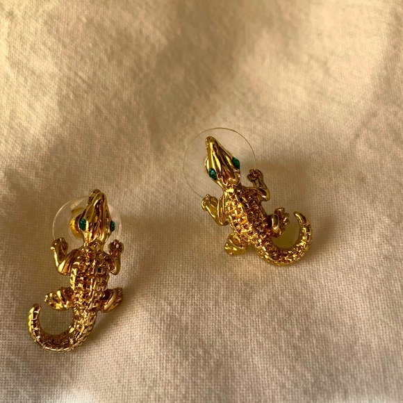 Vintage crocodile earrings - Picture 1 of 1